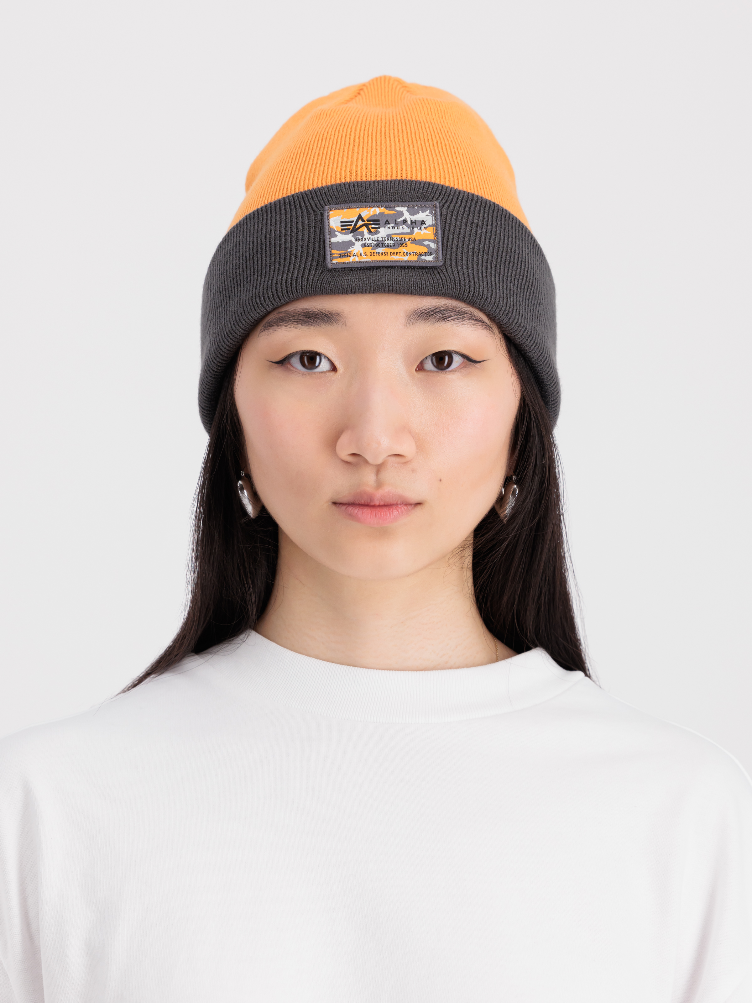 Crew Camo Label Beanie tangerine 148912_710_2_model_00001_97860