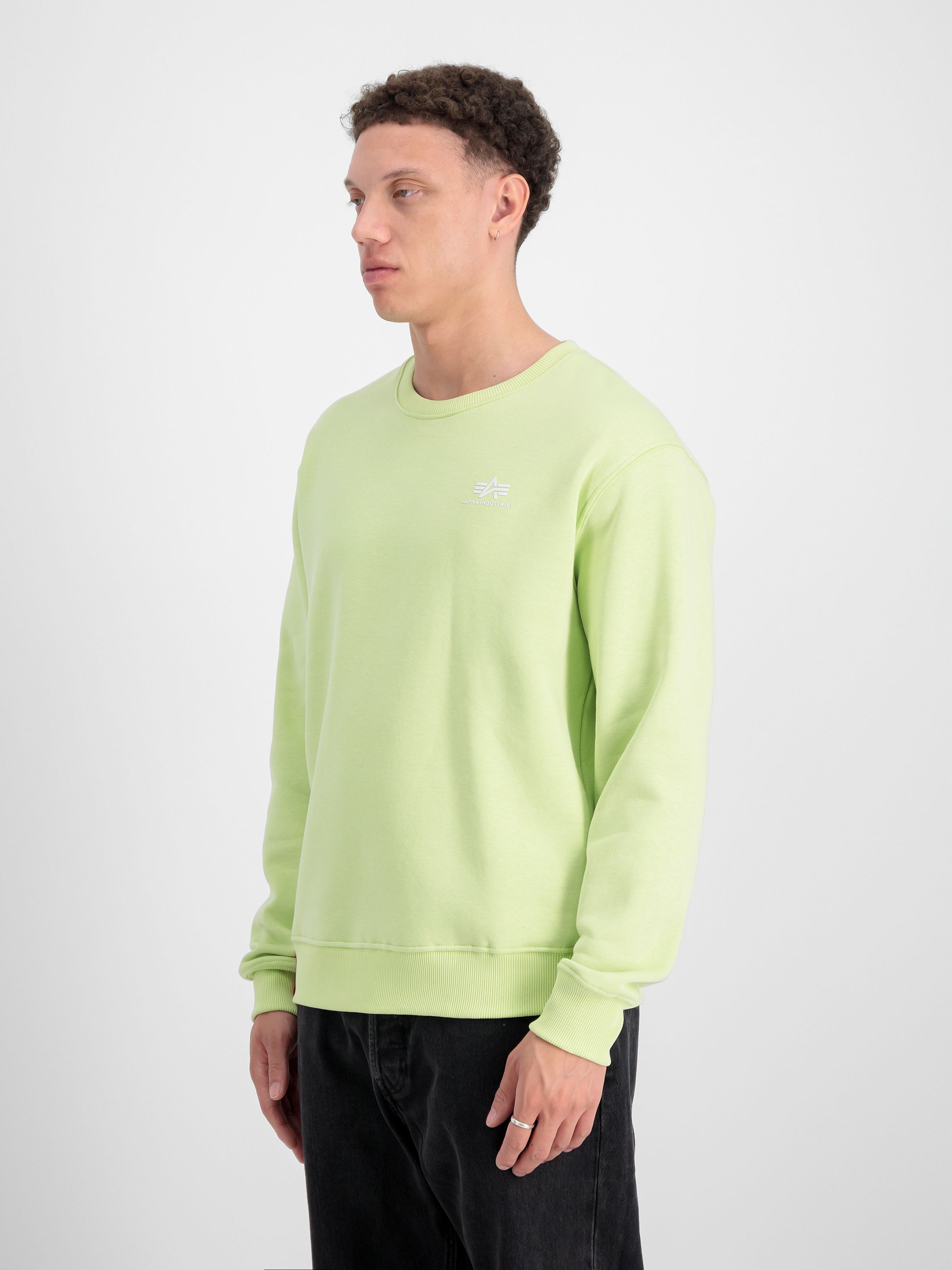 Basic Small Logo Sweatshirt Arctic Lime 188307_722_2_model_00003_97373