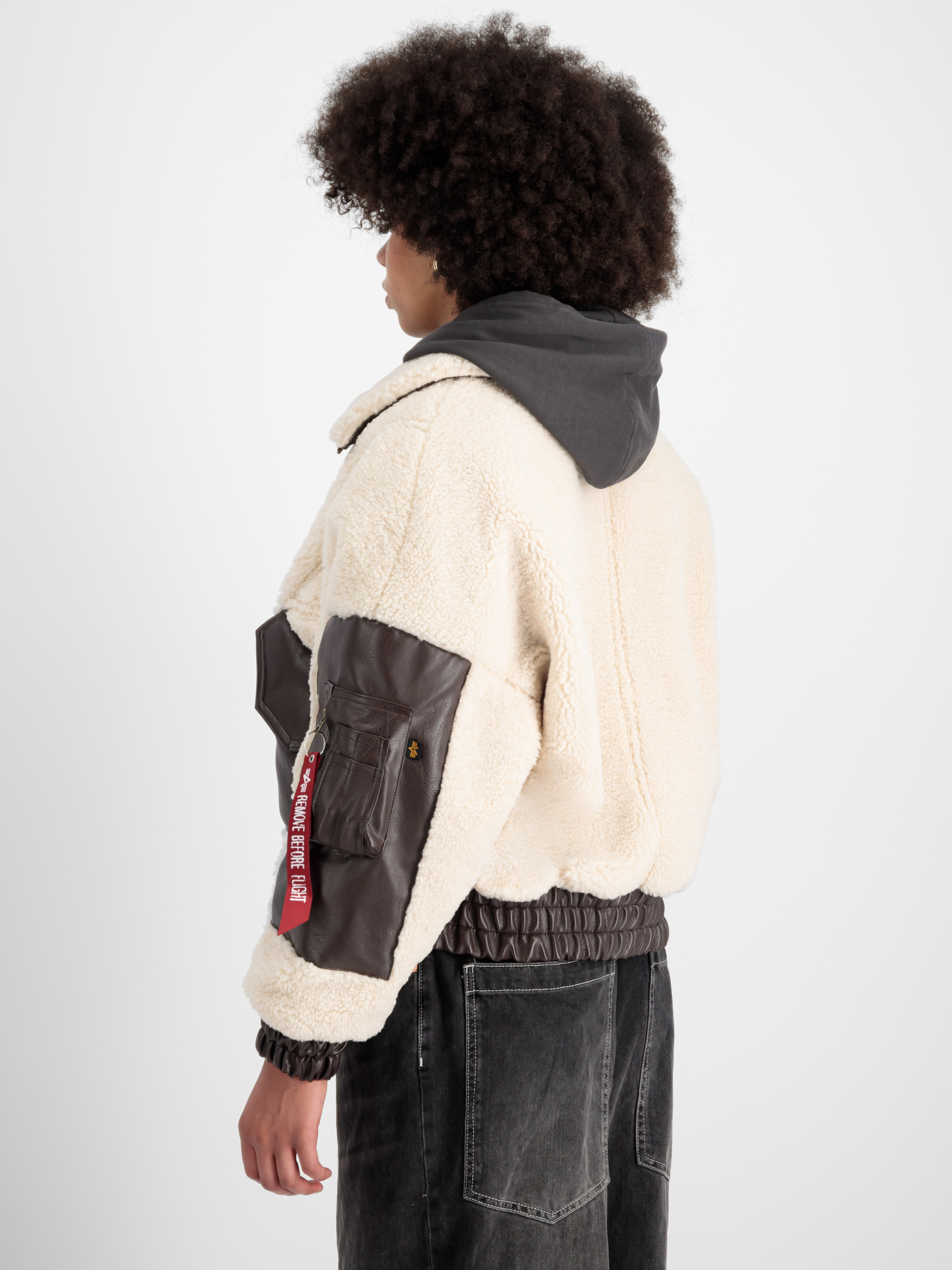 Teddy PU Bomber Jacket Women off white 148001_16_2_model_00004_99554