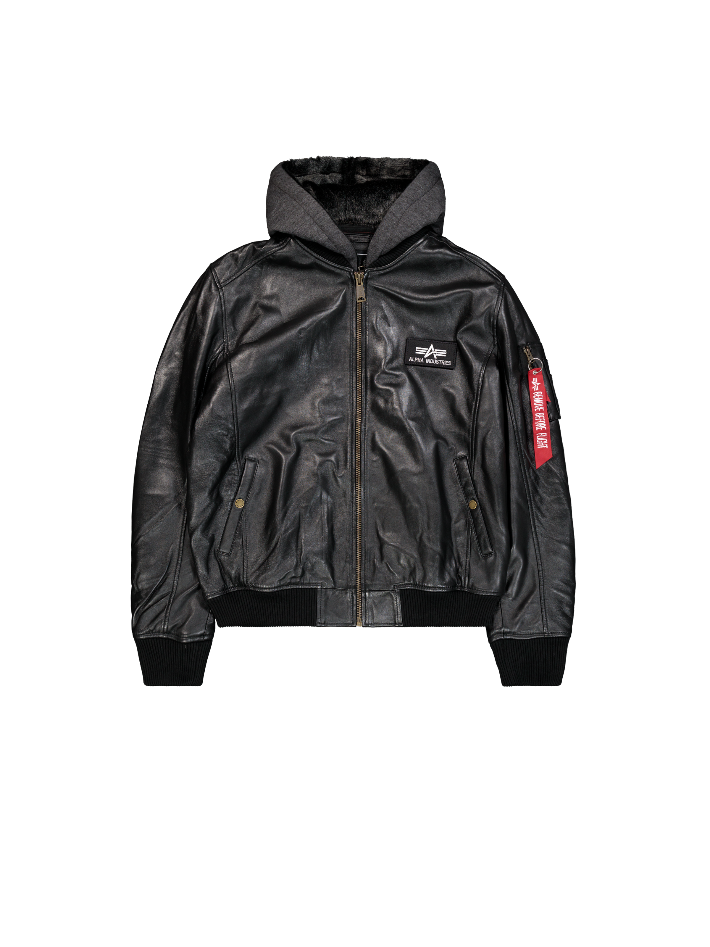MA-1 D-Tec Leather Bomber Jacket black 193129_03_1_flatlay_00001_102803
