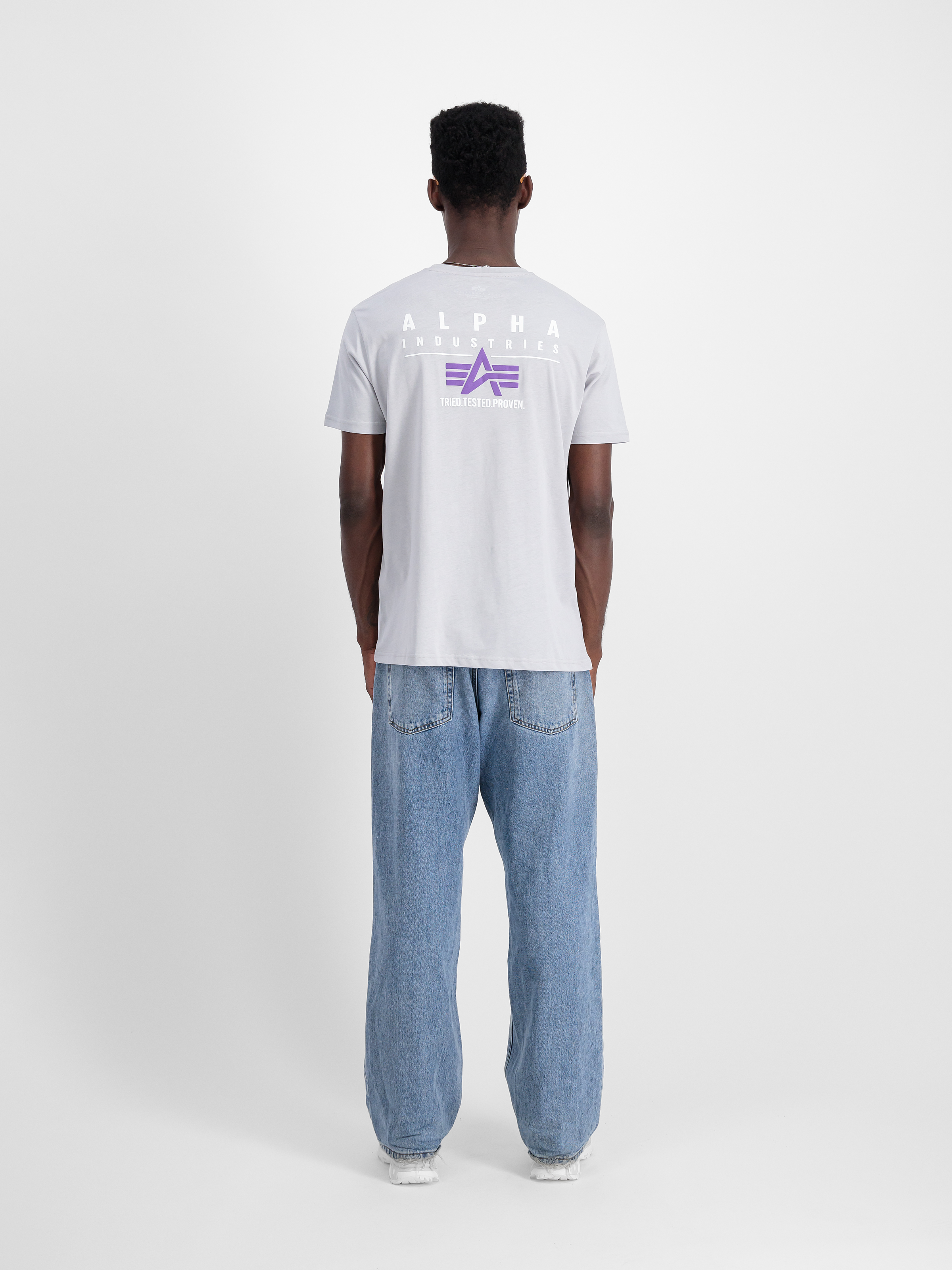 Puff Print Logo Back Print T-Shirt pastel grey 148521_666_2_model_00002_98105