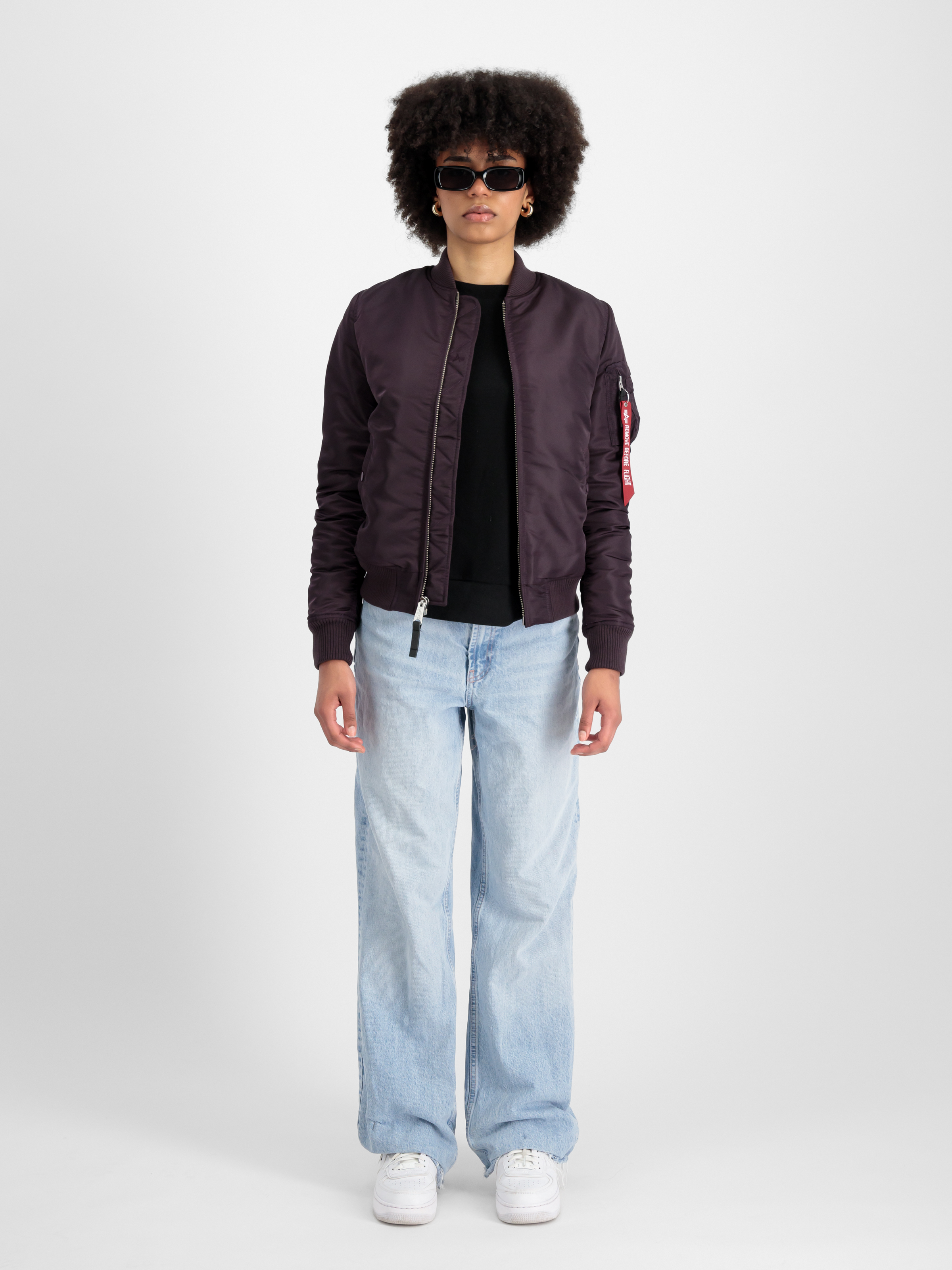 MA-1 VF 59 Vintage Fit Bomber Jacket Women Plum 133009_719_2_model_00001_97657