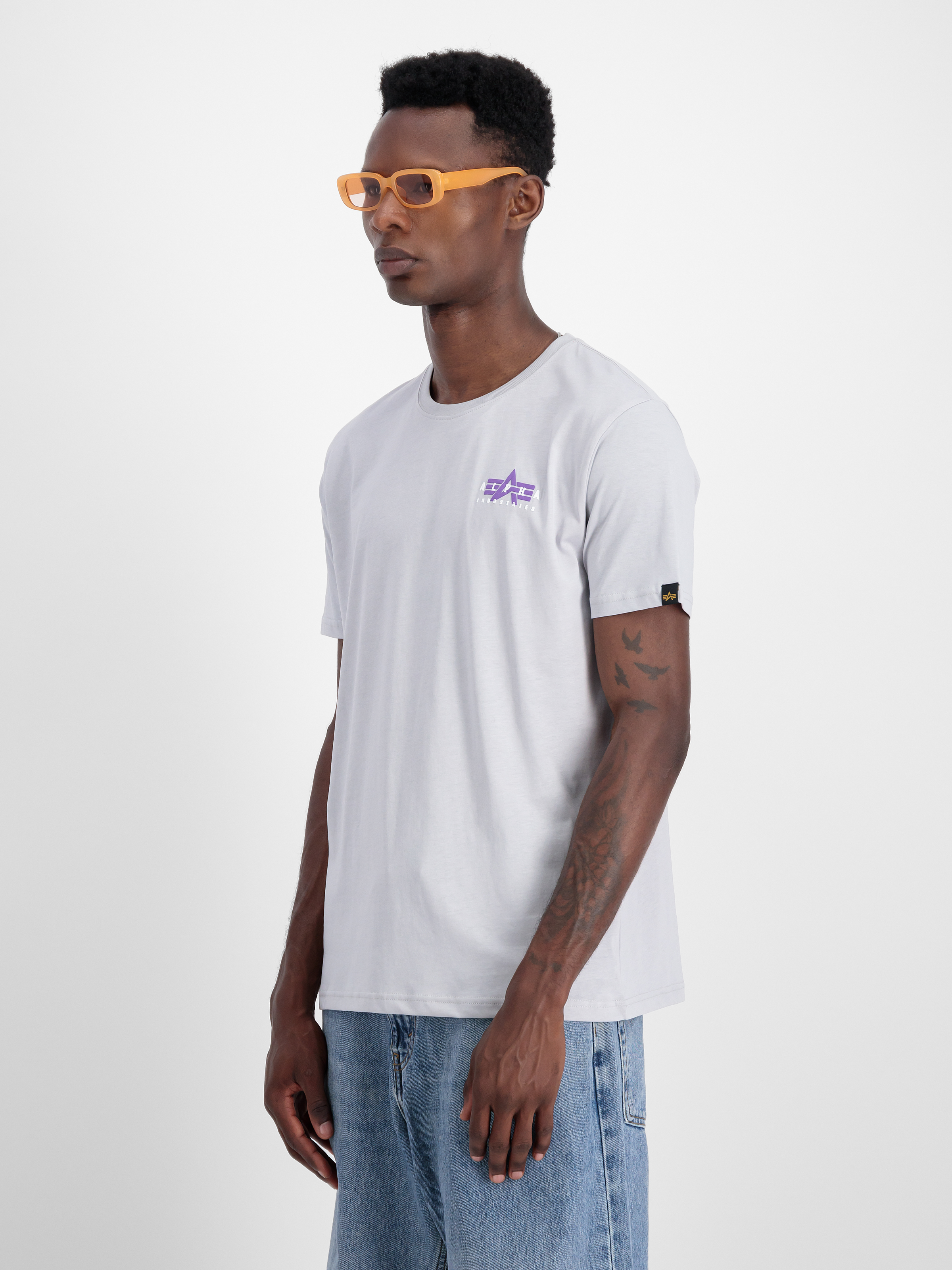 Puff Print Logo Back Print T-Shirt pastel grey 148521_666_2_model_00003_98106